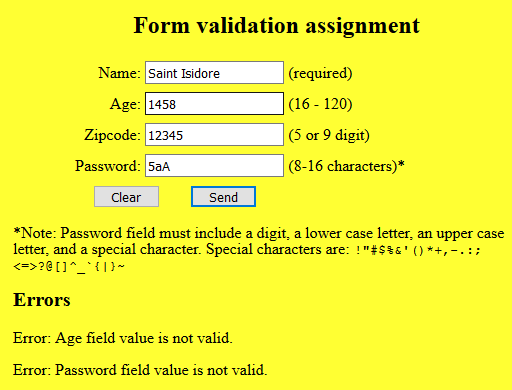 form validation example with zipcode fixed