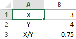 setting up a simple formula with sample values