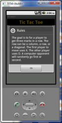 Game showing the rules