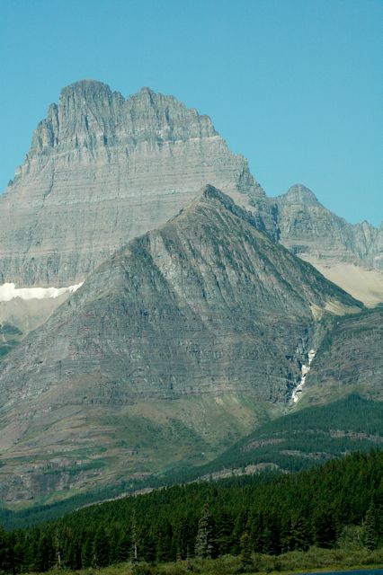 Mountain view near Many Glacier Hotel