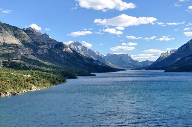 Upper Waterton Lake from hill at Prince of Wales Hotel