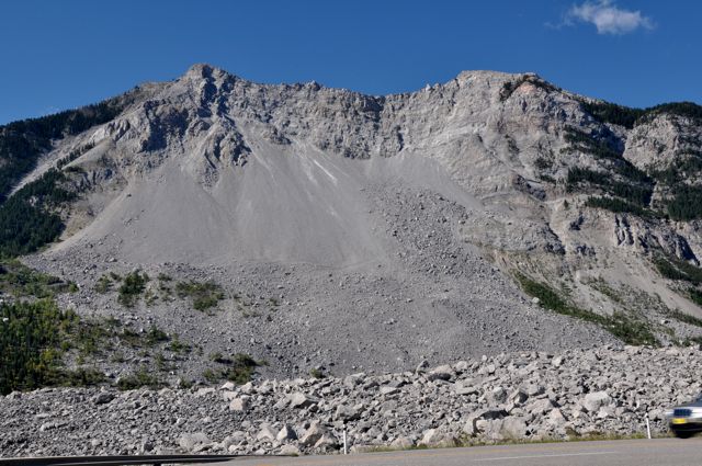 Rockslide remnants, Crowsnest Pass